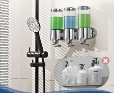 DISPENSADOR 3 EN 1: 🧴SHAMPOO, 🧖ACONDICIONADOR Y JABÓN LIQUIDO🫧